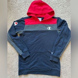 Champion navy gray red color pullover hoodie size XL 18/20. NOWT